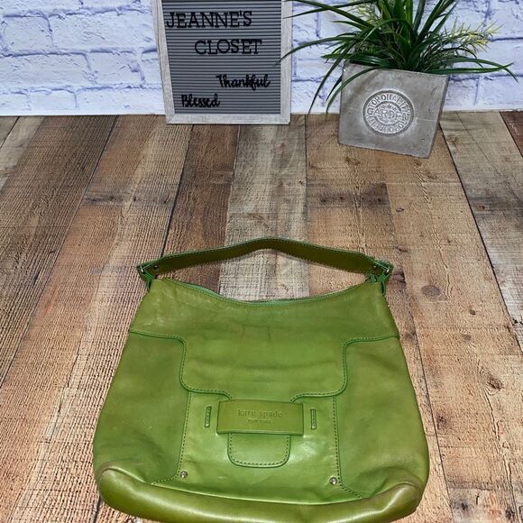 Kate spade green leather shoulder bag - Picture 6 of 12